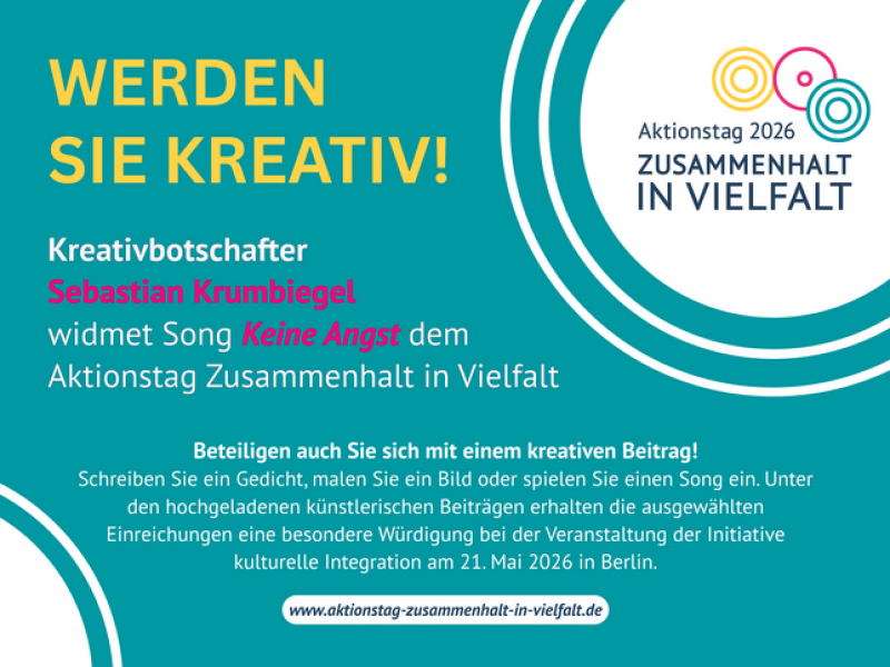 Kreative Beiträge für den Aktionstag „Zusammenhalt in Vielfalt“ gesucht!